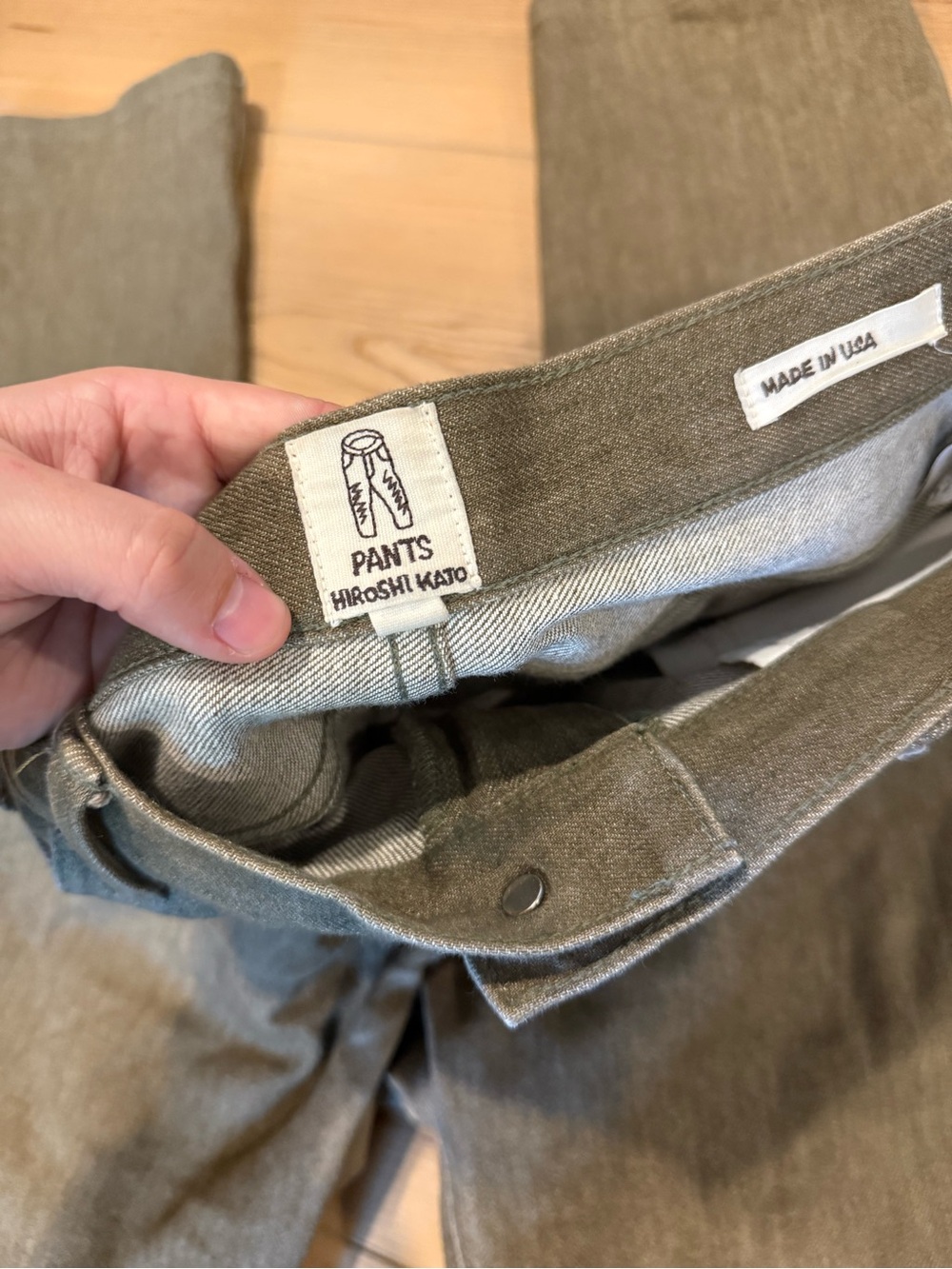 Hiroshi Kato The Pen Slim Straight Stretch Selvedge Denim Jeans green 36 x 31 - Picture 8 of 14